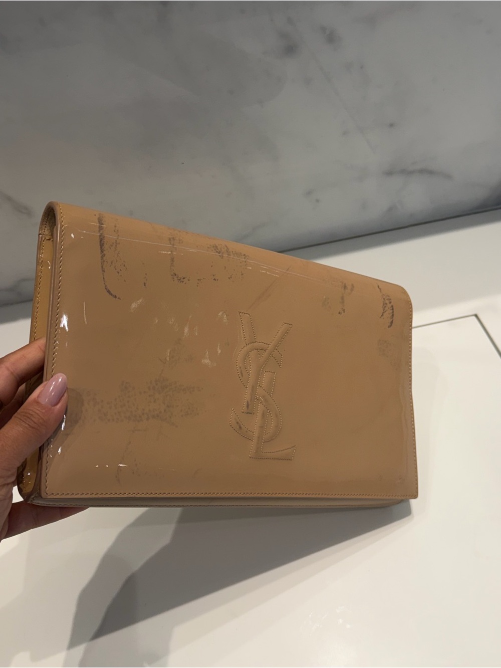 YSL Saint Laurent Belle de Jour Patent Leather Clutch